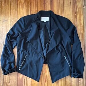 Banana Republic Black Women's Blazer with Zipper Accents